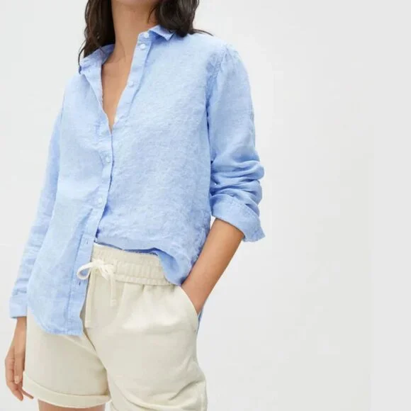 Everlane - Linen Relaxed Shirt Button-Up | Classic Blue | Size 00 - Picture 1 of 11
